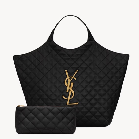 Brand New! YSL SAINT LAURENT ICARE MAXI SHOPPING BAG IN QUILTED LAMBSKIN BLACK - Picture 6 of 16